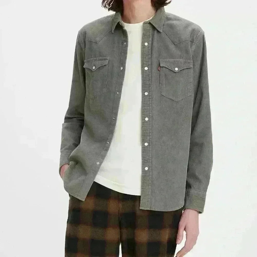 Levi's Gray Corduroy Western Shirt